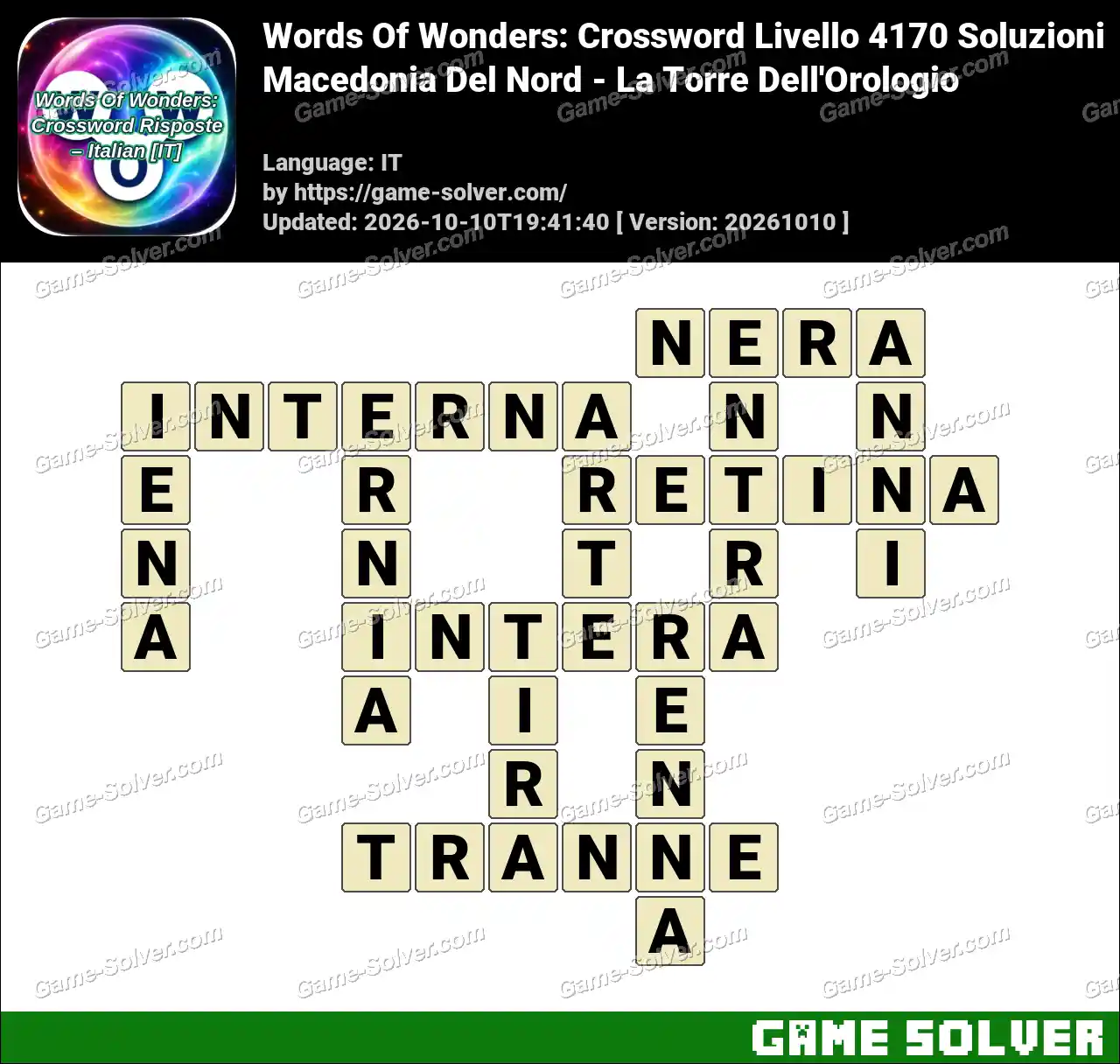 Words Of Wonders: Crossword Livello 4170 Soluzioni – Macedonia Del Nord – La Torre Dell’Orologio
